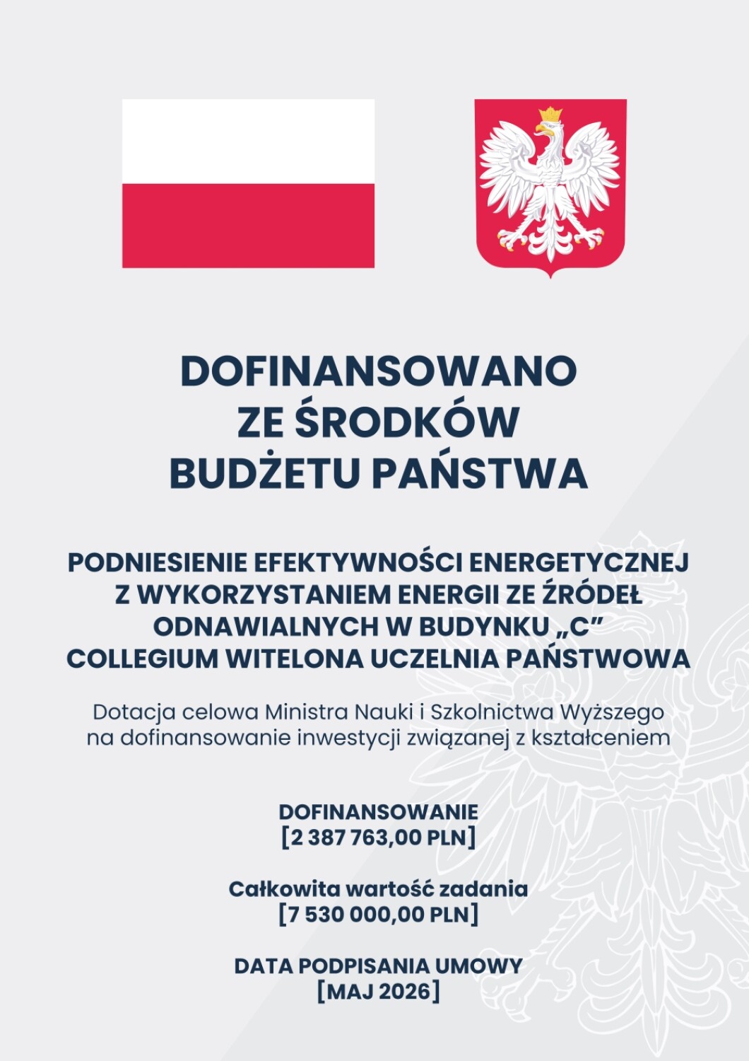 plakat informacyjny o projekcie